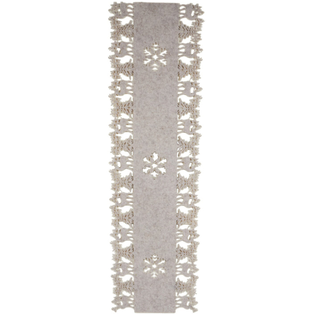 Grey Reindeer and Snowflake Felt Christmas Table Runner 120 x 30cm - image 1