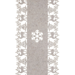 Grey Reindeer and Snowflake Felt Christmas Table Runner 120 x 30cm - thumbnail 2