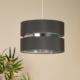 Lighting Collection Brea 2 Tier Grey Ceiling Shade - thumbnail 2