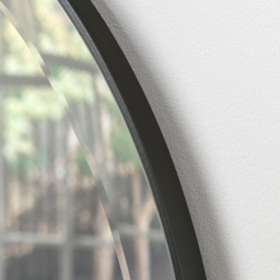 Yearn Simplicity Black Round Bevelled Wall Mirror 46cm - thumbnail 3