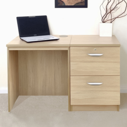R White Cabinets SET-04-IN-ST 2 Door Filing Desk Brown