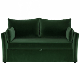 SOLACE+CO Skyler Bottle Green 2 Seater Velvet Sofa Bed - thumbnail 3