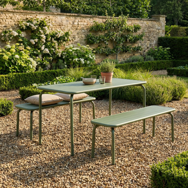 Eton Aluminium Bench Set Green - image 1