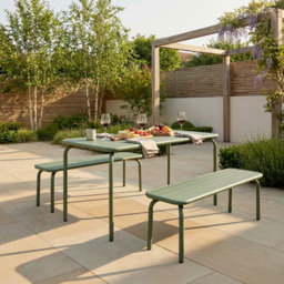 Eton Aluminium Bench Set Green - thumbnail 3