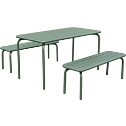 Eton Aluminium Bench Set Green - thumbnail 2