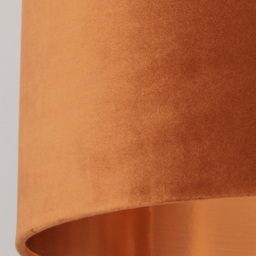 Lighting Collection Burnt Orange Copper Inner Velvet Drum Shade 50cm - thumbnail 4