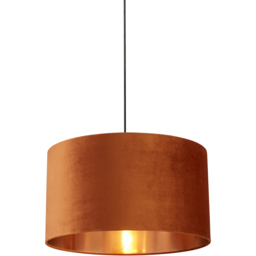 Lighting Collection Burnt Orange Copper Inner Velvet Drum Shade 50cm - thumbnail 3