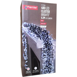 Premier ClusterBrights Mains Powered 480 Cool White LED Multi-Function Green Cluster Light 6.2m - thumbnail 2