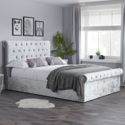 Sienna King Size Grey Ottoman Bed Frame - thumbnail 1