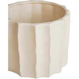 Ivyline Kew Cream Ceramic Organic Ripple Bone Matt Satin Glaze Indoor Planter 17cm - thumbnail 3