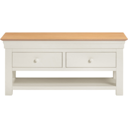 Seconique Bordeaux 2 Drawer Ivory and Oak Coffee Table - thumbnail 3