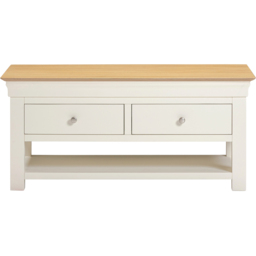 Seconique Bordeaux 2 Drawer Ivory and Oak Coffee Table - thumbnail 4