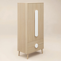 Flair Noah Oak and White 2 Door 2 Drawer Wardrobe - thumbnail 2