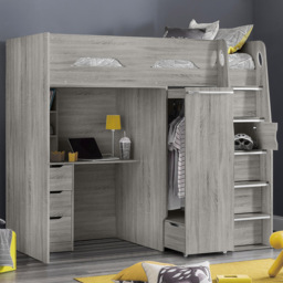 Julian Bowen Pegasus Grey Oak High Sleeper with Storage