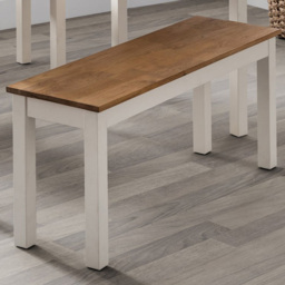 Julian Bowen Coxmoor 2 Seater Ivory and Oak Dining Bench