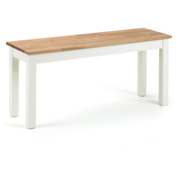 Julian Bowen Coxmoor 2 Seater Ivory and Oak Dining Bench - thumbnail 2