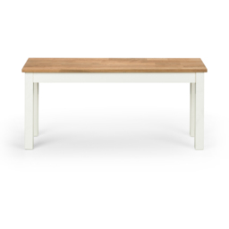 Julian Bowen Coxmoor 2 Seater Ivory and Oak Dining Bench - thumbnail 3