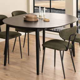 Florence Montreux 5 Seater Round Dining Table Black