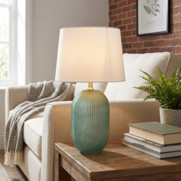 Elodie Glass Table Lamp - Green - thumbnail 4