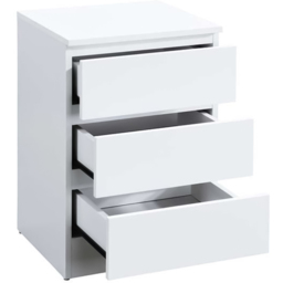 Oslo 3 Drawer White Bedside Table - thumbnail 4