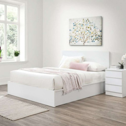 Oslo 3 Drawer White Bedside Table - thumbnail 3