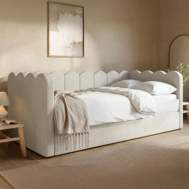 Flair Esme Beige Boucle Cloud Day Bed with Trundle - image 1