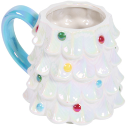 White and Blue Iridescent Christmas Tree Mug - thumbnail 4