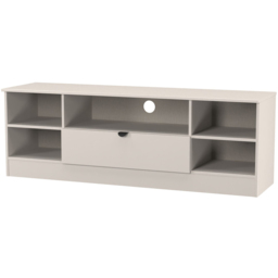 Crowndale Bora Single Drawer 5 Shelf Matt Kashmir Wide TV Unit Ready Assembled - thumbnail 4