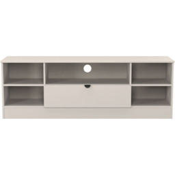 Crowndale Bora Single Drawer 5 Shelf Matt Kashmir Wide TV Unit Ready Assembled - thumbnail 2