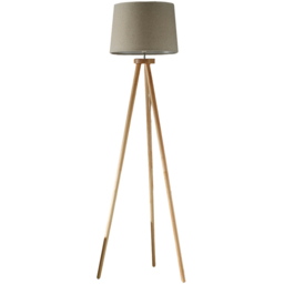 Kliving Chadwick Natural Shade Wood Tripod Floor Lamp