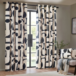 Hoem Carro Dusk Abstract Eyelet Curtains 229 x 183cm