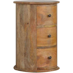 Artisan Furniture Brown 3 Drawer Solid Wood Drum Chest - thumbnail 3
