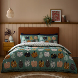 Pumpkin Patch Duvet Set Green King - thumbnail 1