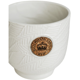 Ivyline Kew Ivory Leaf Embossed Cork Reactive Glaze Indoor Planter 18cm - thumbnail 3