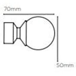 New Edge Blinds Polished Graphite Fixed Length Eyelet Curtain Pole Set with Met Ball Finial 70cm - thumbnail 4