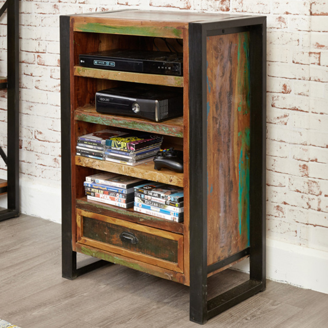 Baumhaus Urban Chic Single Drawer 4 Shelf Entertainment Cabinet - image 1