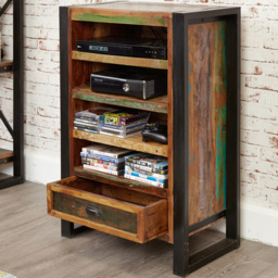 Baumhaus Urban Chic Single Drawer 4 Shelf Entertainment Cabinet - thumbnail 3