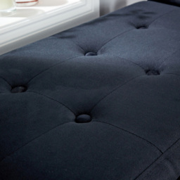 Home Source Verona Black Velvet Storage Ottoman - thumbnail 4