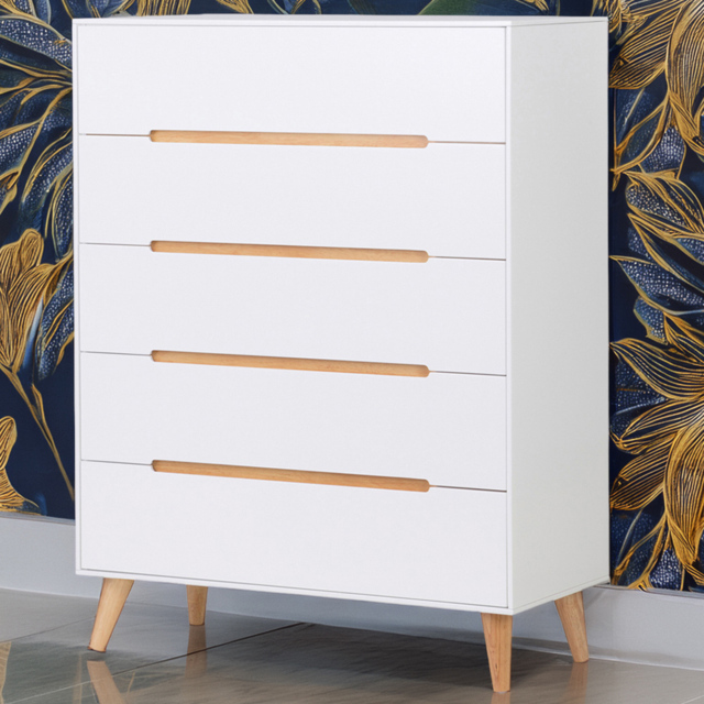 Julian Bowen Alicia 5 Drawer Matt White Chest of Drawers - image 1