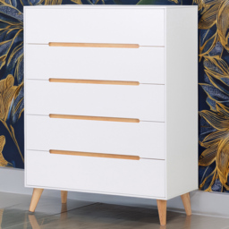 Julian Bowen Alicia 5 Drawer Matt White Chest of Drawers - thumbnail 1