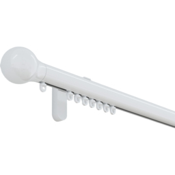 New Edge Blinds 210cm White Styleline Gliding Curtain Pole Set with Ball End