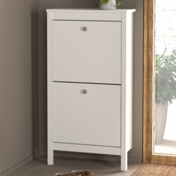 Florence Madrid 2 Flip Down Doors White Shoe Cabinet