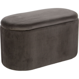 Home Source Aurora Grey Velvet Lift Top Storage Ottoman - thumbnail 2