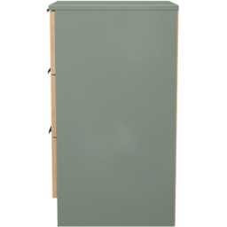 Crowndale Java Slatt Effect and Reed Green 3 Drawer Bedside Cabinet - thumbnail 3