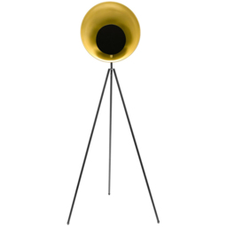 ValueLights Saffy Matte Black and Gold Shade LED Floor Lamp