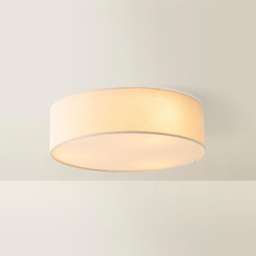 ValueLights Gwen White Linen Shade with Diffuser LED Flush Ceiling Light - thumbnail 4