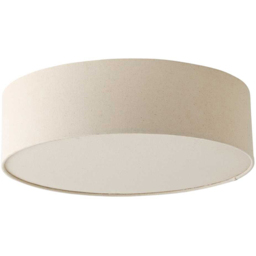 ValueLights Gwen White Linen Shade with Diffuser LED Flush Ceiling Light