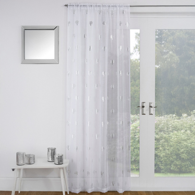 White Birch Panel Voile Curtain 140 x 122cm - image 1