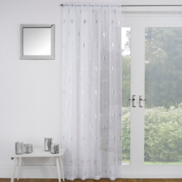 White Birch Panel Voile Curtain 140 x 122cm - thumbnail 1