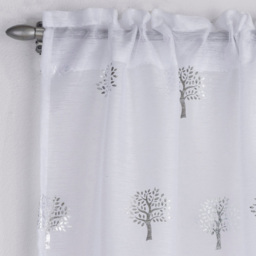 White Birch Panel Voile Curtain 140 x 122cm - thumbnail 2